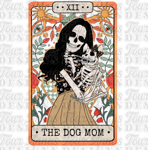 The dog mom dark hair tarot skellie