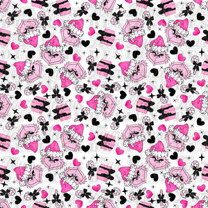 Pink Christmas seamless pattern