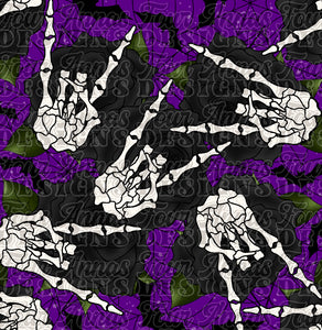 Purple Skeleton rock and roll seamless pattern