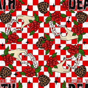 Love you to death red checkered