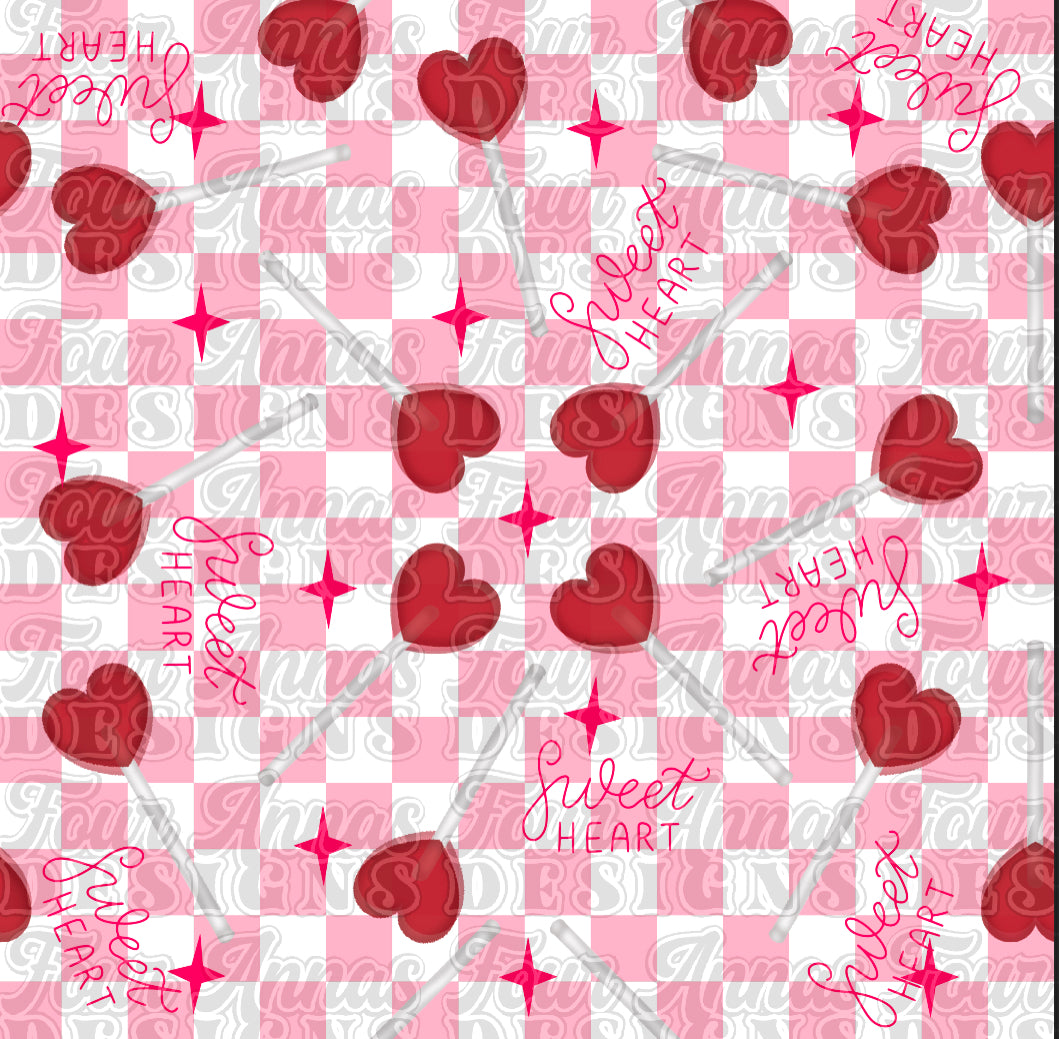 Sweetheart Valentine Seamless light pink checkered