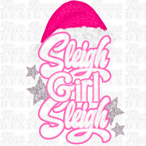 Pink sleigh girl christmas
