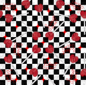 Sweetheart Valentine Seamless black checkered