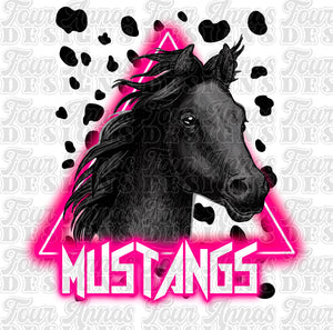 Neon Mustangs mascot