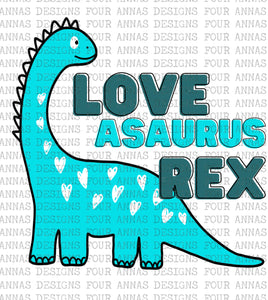 Love asaurus rex blue