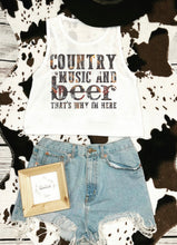 Load image into Gallery viewer, Country music &amp; beer crop tank top

