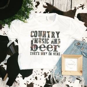 Country music & beer crop top