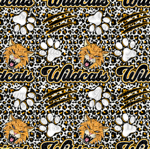 Wildcats black & gold seamless