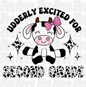 Cow print UDDERly excited for Second Grade