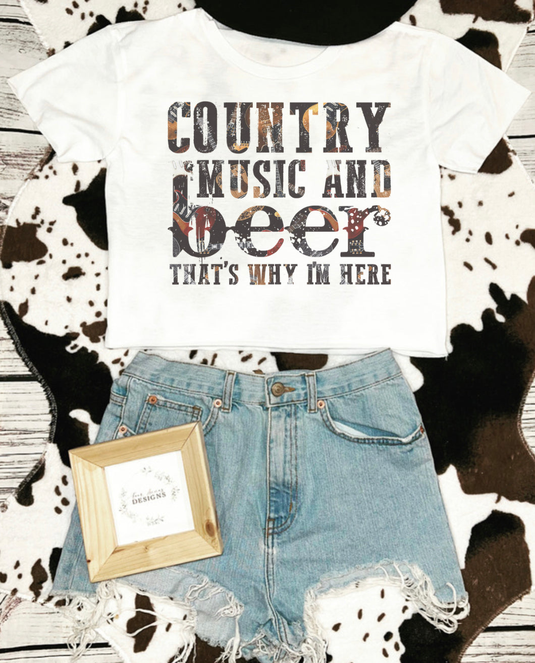 Country music & beer crop top