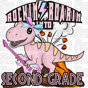 Pink dino Rockin’ & Roarin’ into Second Grade