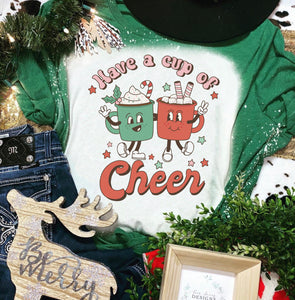 Cup of cheer retro bleached tee