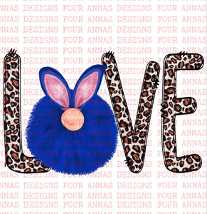 Easter love bunny blue