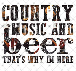 Country music and beer sublimation transfer