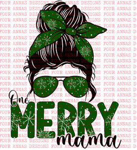 Merry Mama green snowflake