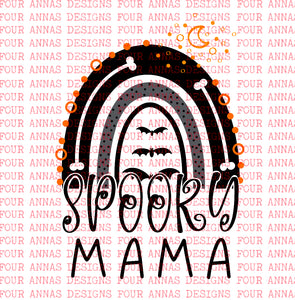 Spooky mama bats black and white
