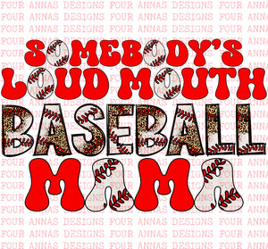 Loud mouth Baseball mama leopard