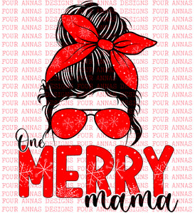 Merry mama red Christmas sublimation transfer