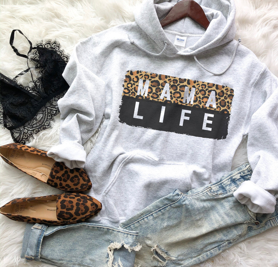 Leopard mama life hoodie