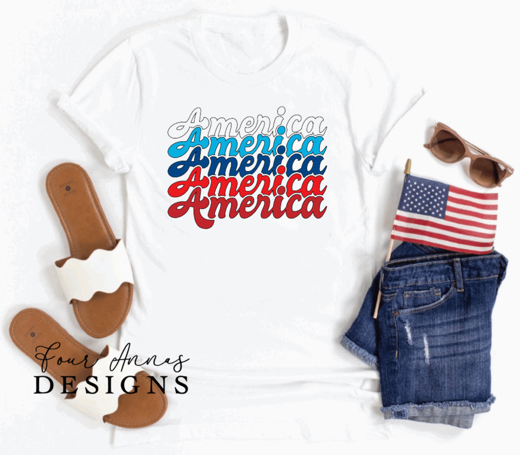 Retro America 4th of July shirt