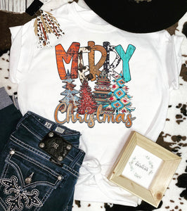 Western Merry Christmas tee