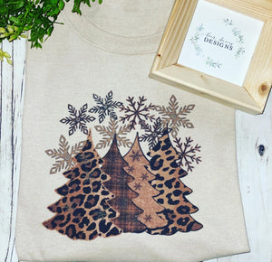 Leopard Christmas trees long sleeve