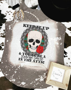 Strange smell in the attic bleached festival tank top