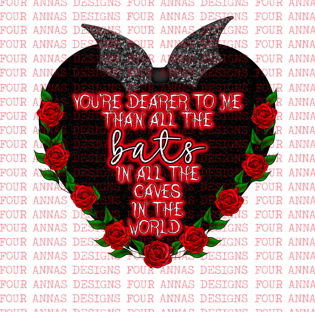 Bats Valentine heart