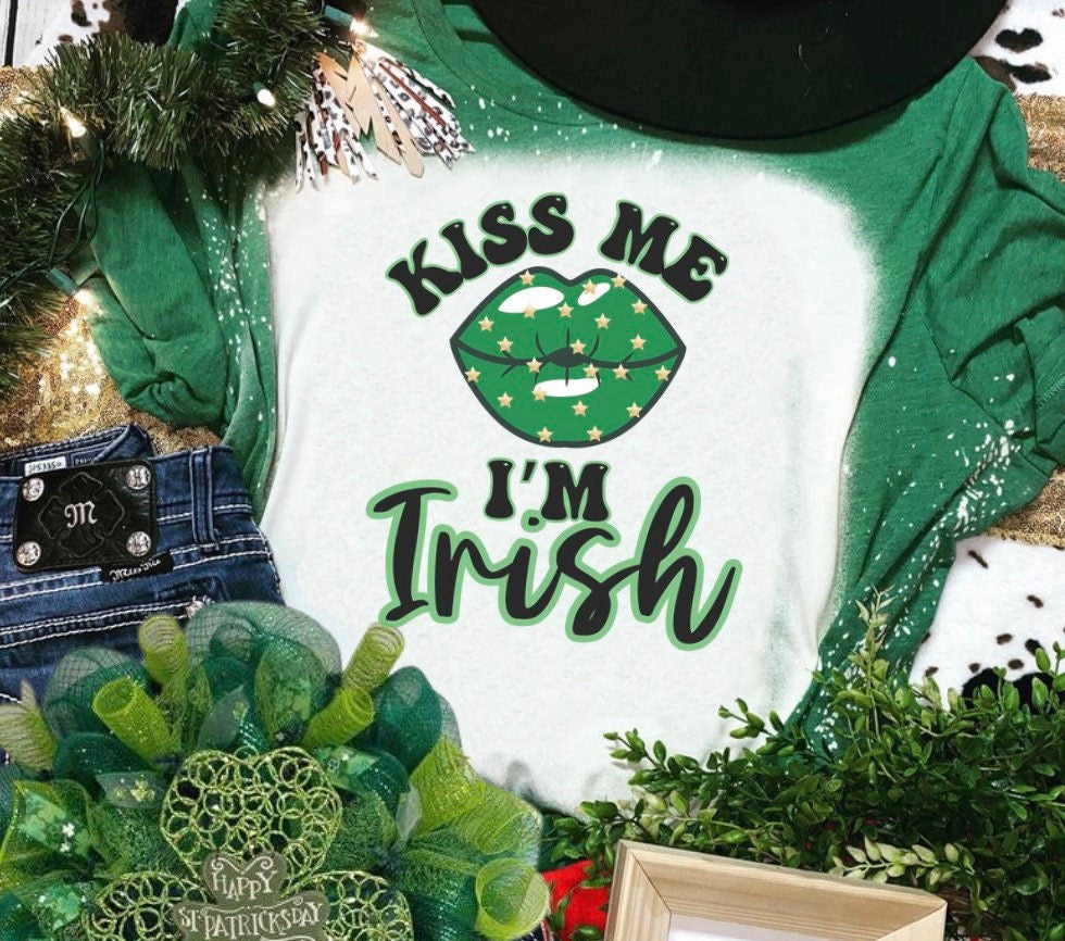 Kiss me I’m Irish bleached tee