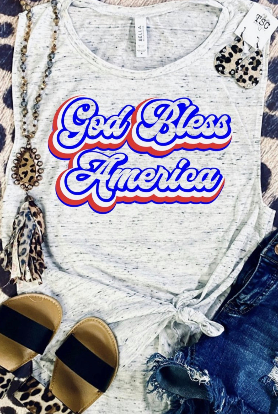 God bless America muscle tank