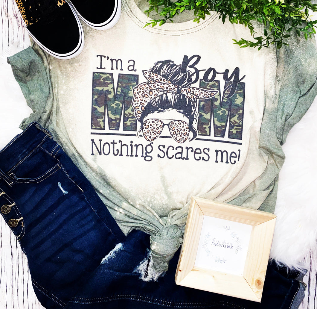 I’m a boy mom bleached tee