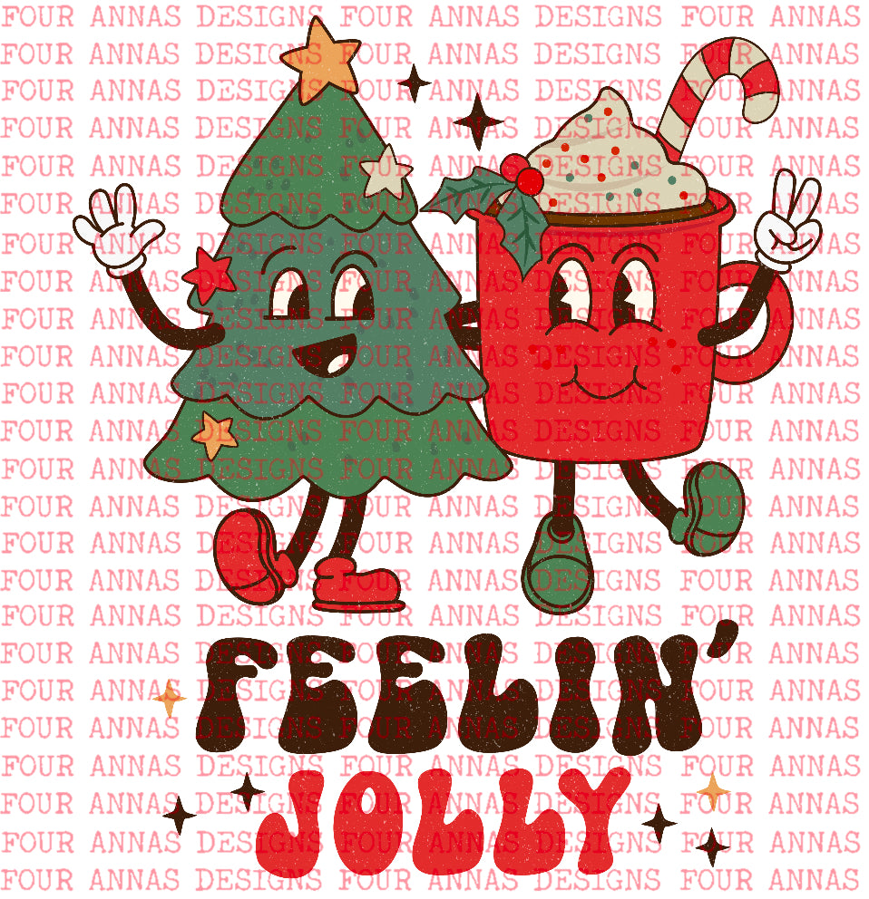 Retro feelin jolly Christmas sublimation transfer