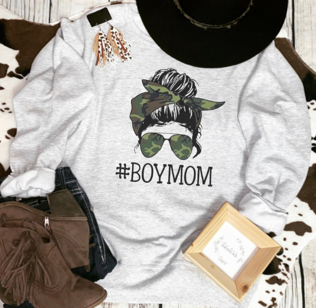 Camo boy mom sweatshirt