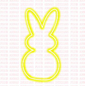 Neon Easter bunny clipart element GOOGLE DRIVE