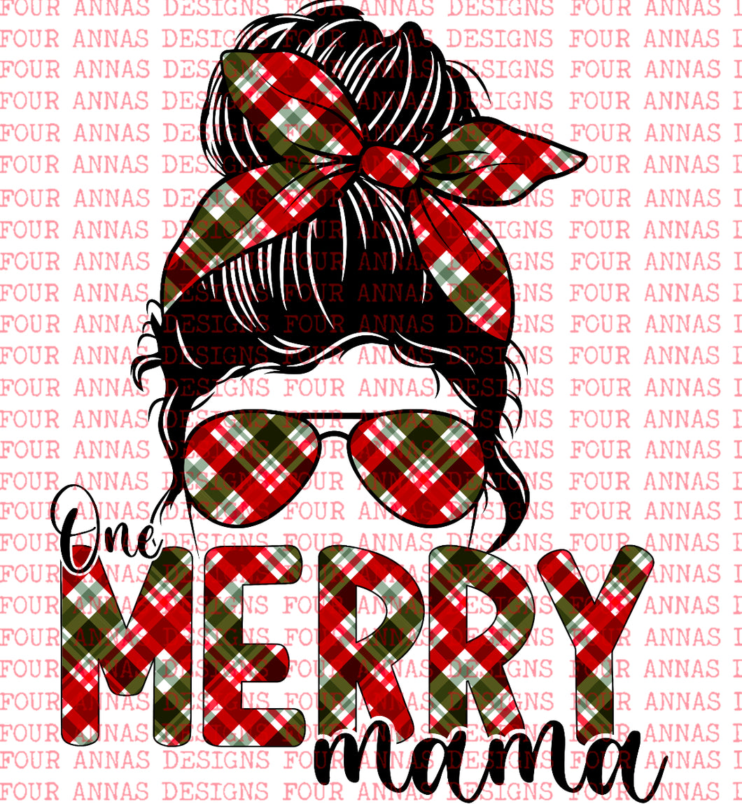 Merry mama plaid Christmas sublimation transfer