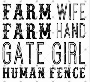 farm wife sublimation transfer