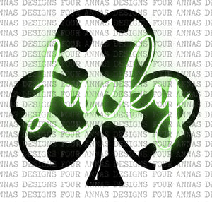 Lucky cow print shamrock