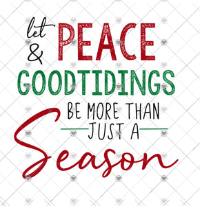 Let peace and good tidings sublimation transfer