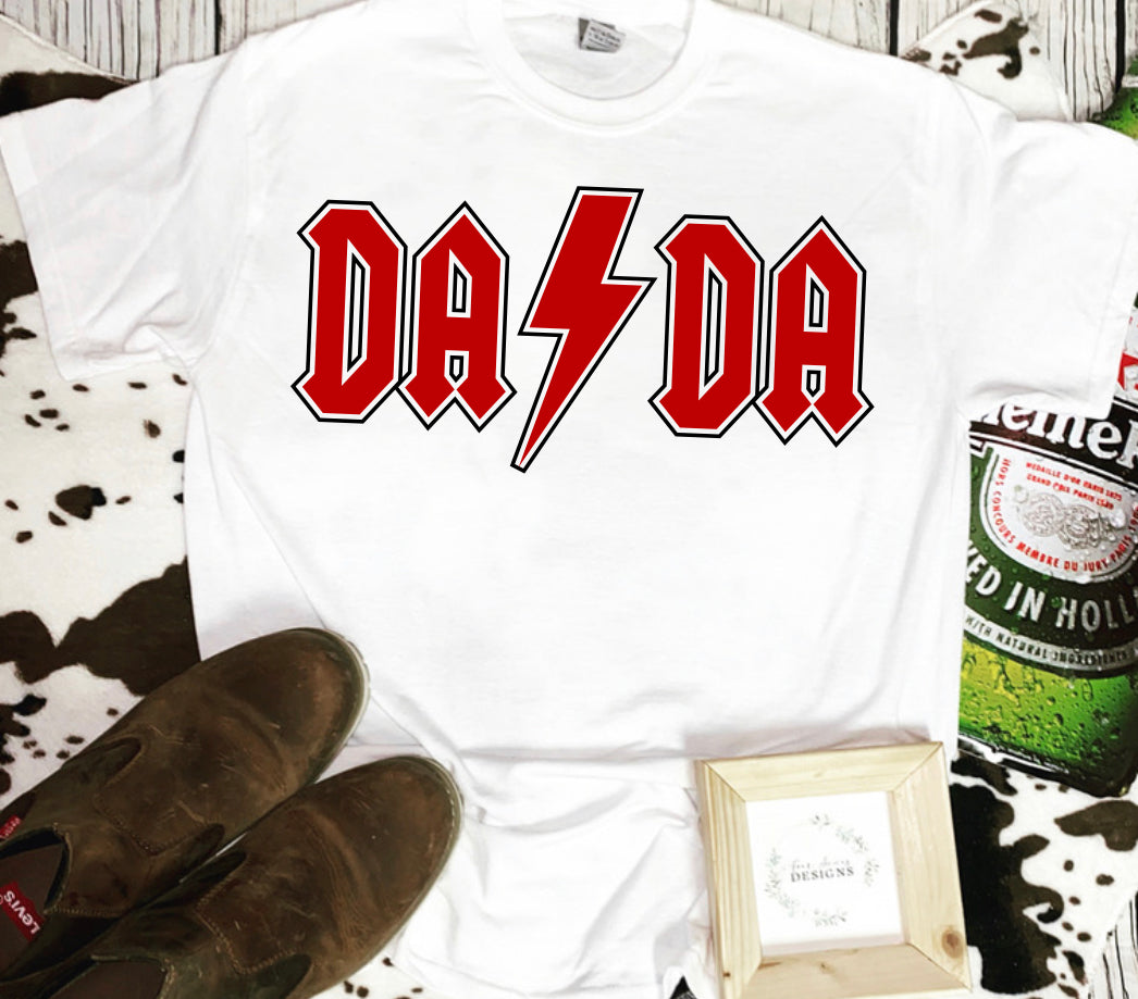 Rock and roll red dada tee