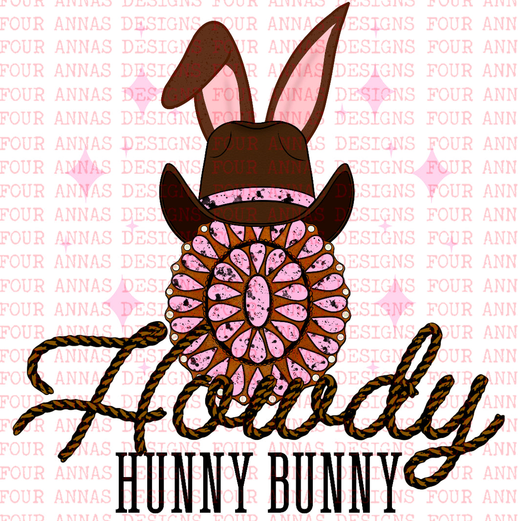 Western Howdy Hunny bunny pink Easter