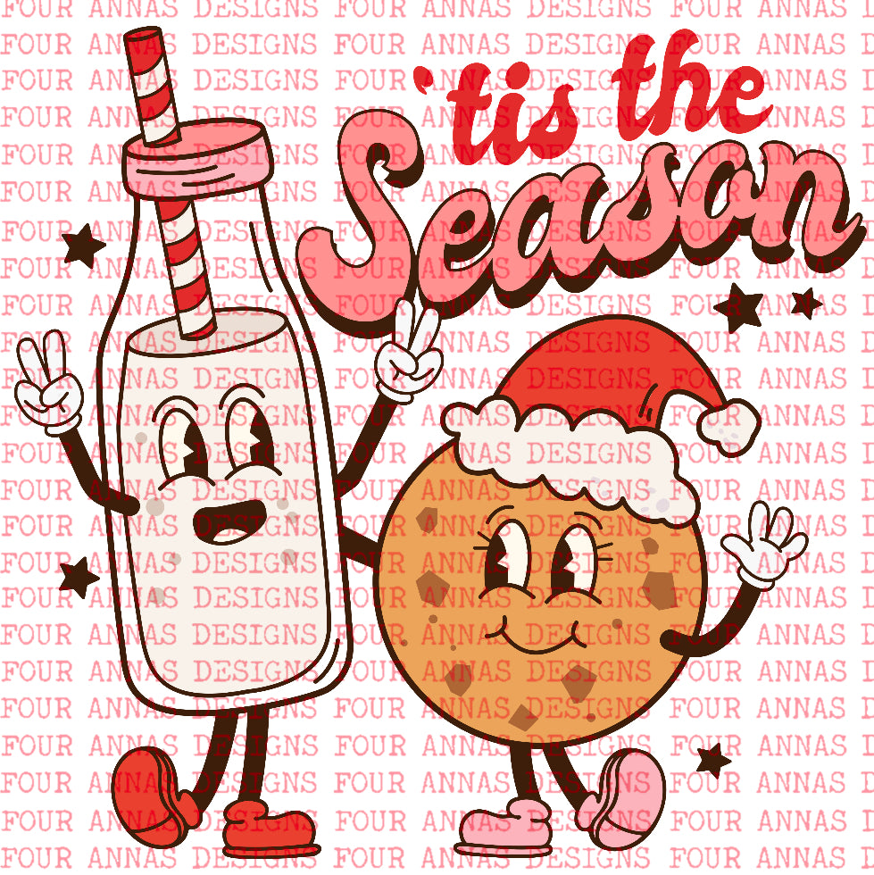 Retro Tis the season Christmas sublimation transfer