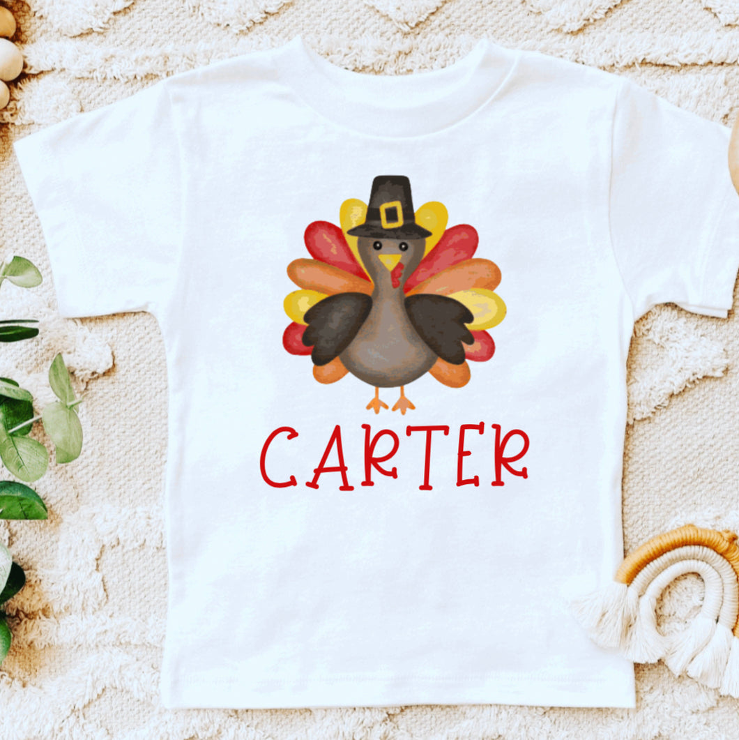 Personalized turkey thanksgiving tee