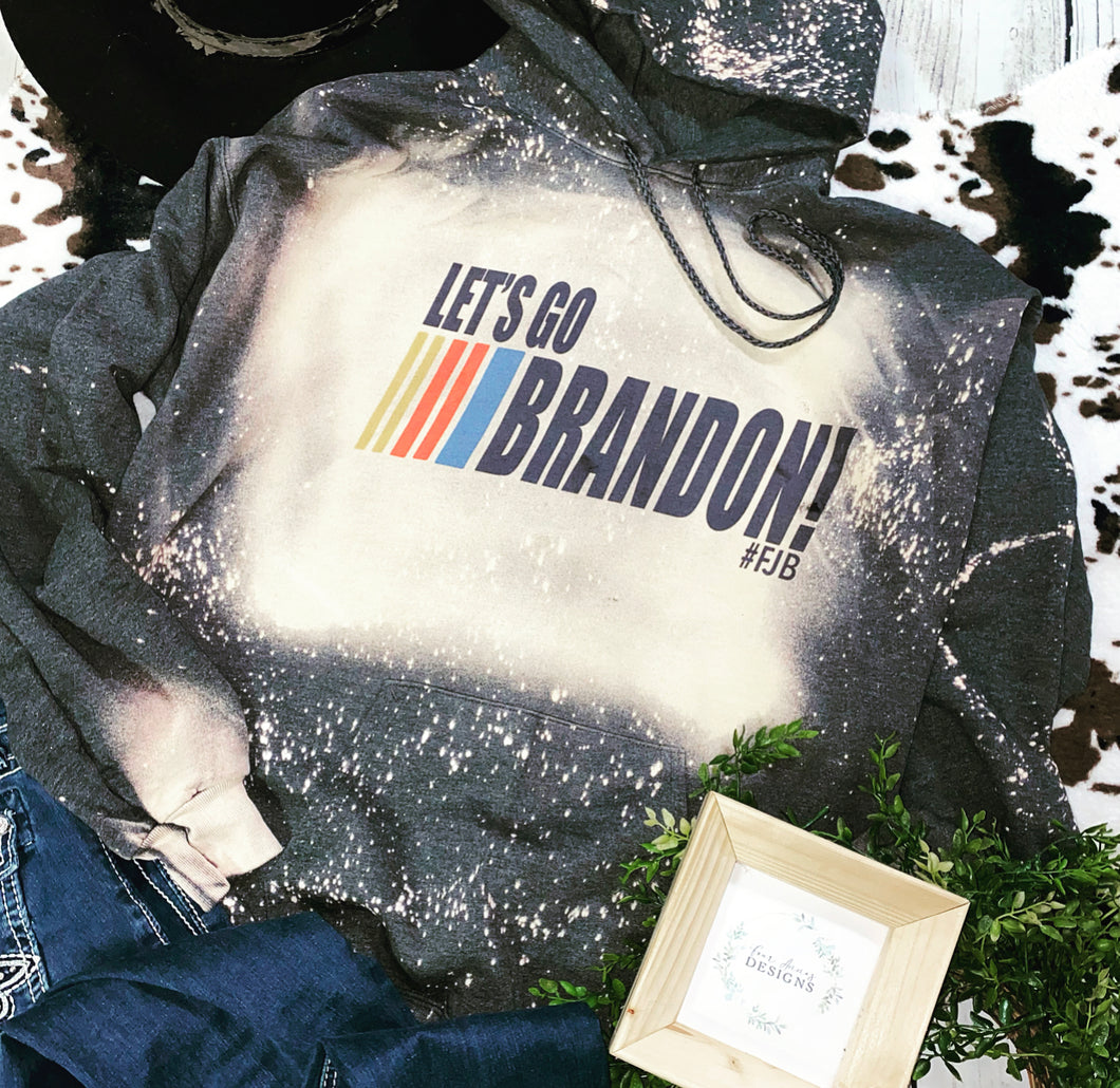Let’s go Brandon  bleached hoodie