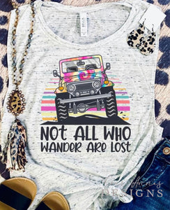 Not all who wander are lost muscle tank