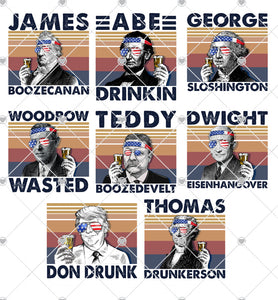 drunk presidents 4th of July shirts