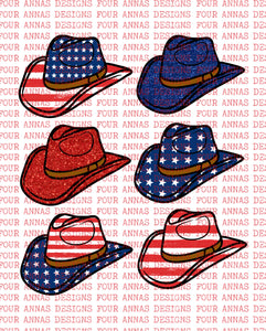 Patriotic cowboy hats