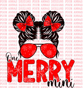 Merry mini red Christmas sublimation transfer