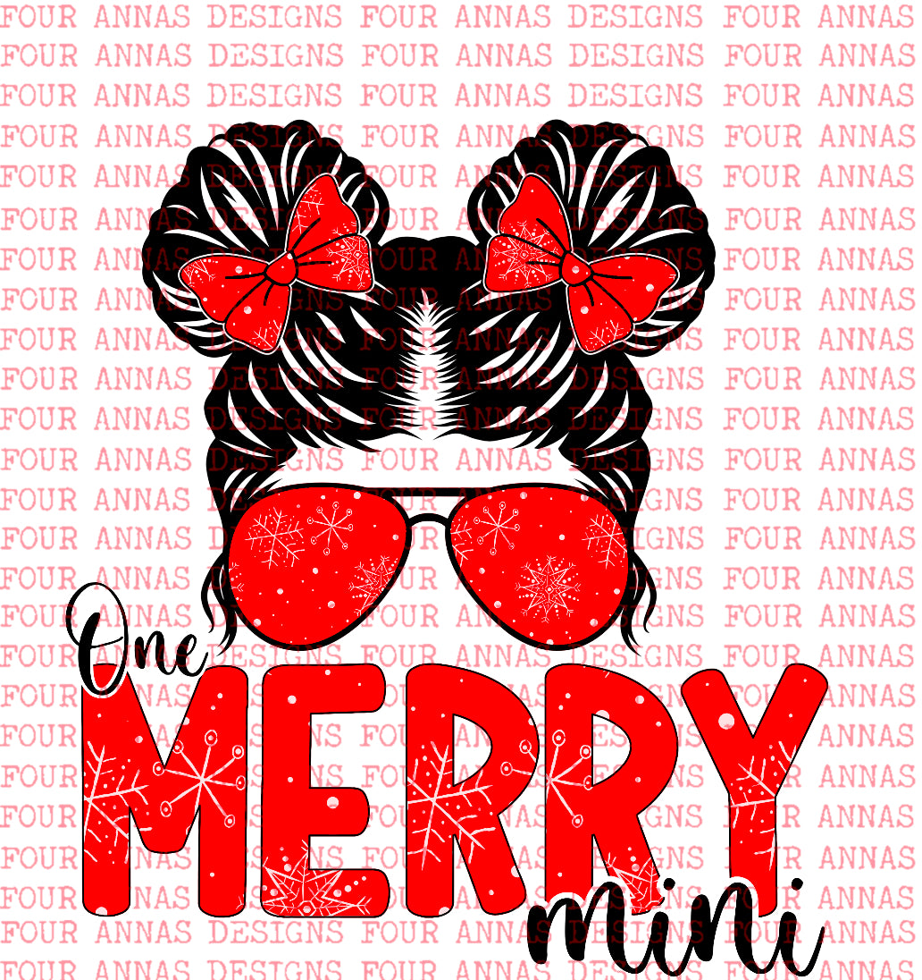 Merry mini red Christmas sublimation transfer