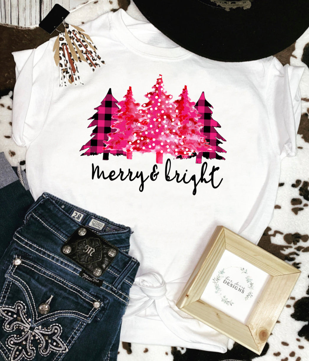 Merry & bright Christmas tee