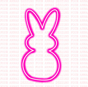 Neon Easter bunny clipart element GOOGLE DRIVE